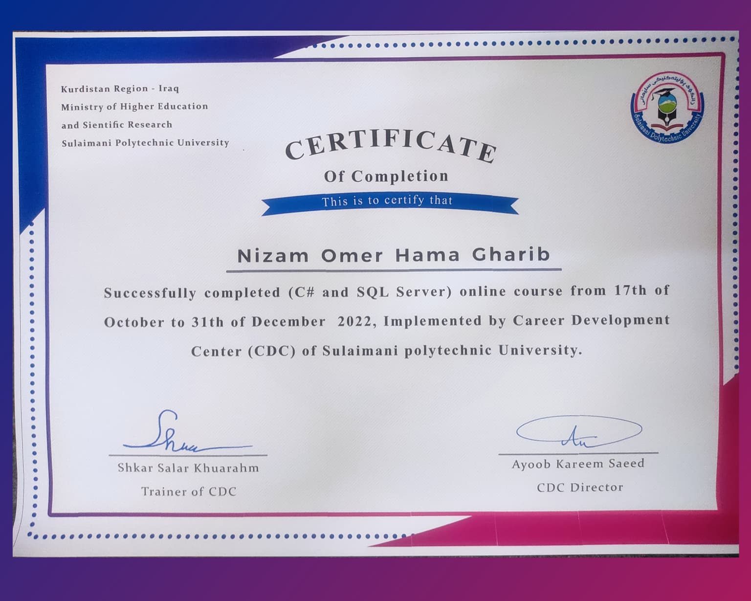C# and SQL Server certification