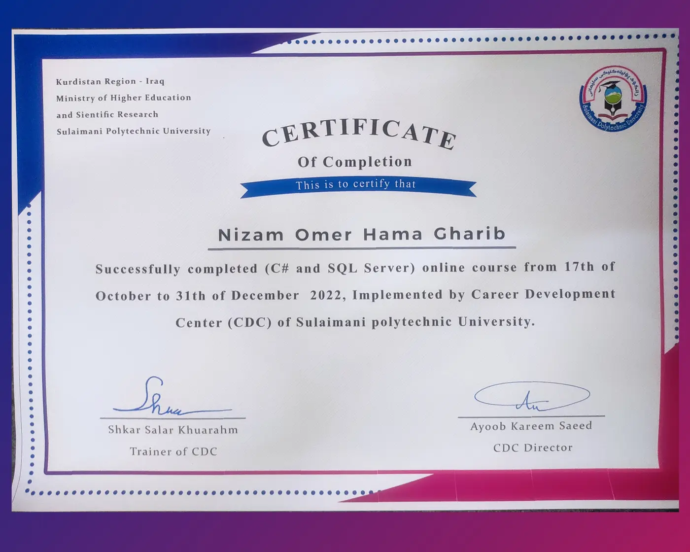 C# and SQL Server certification