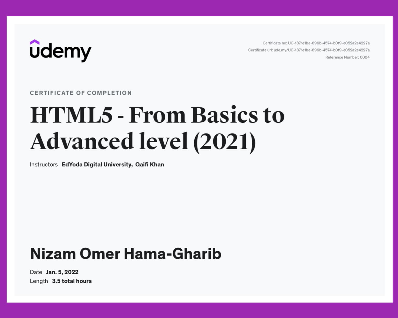 HTML5 Mastery certification