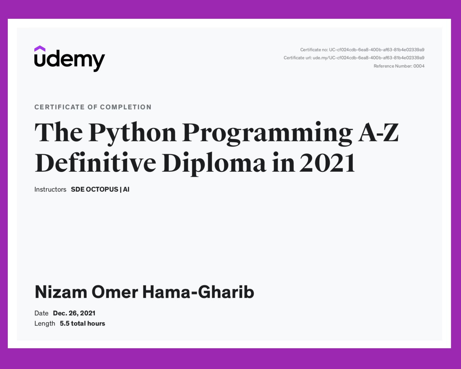Python Programming certification