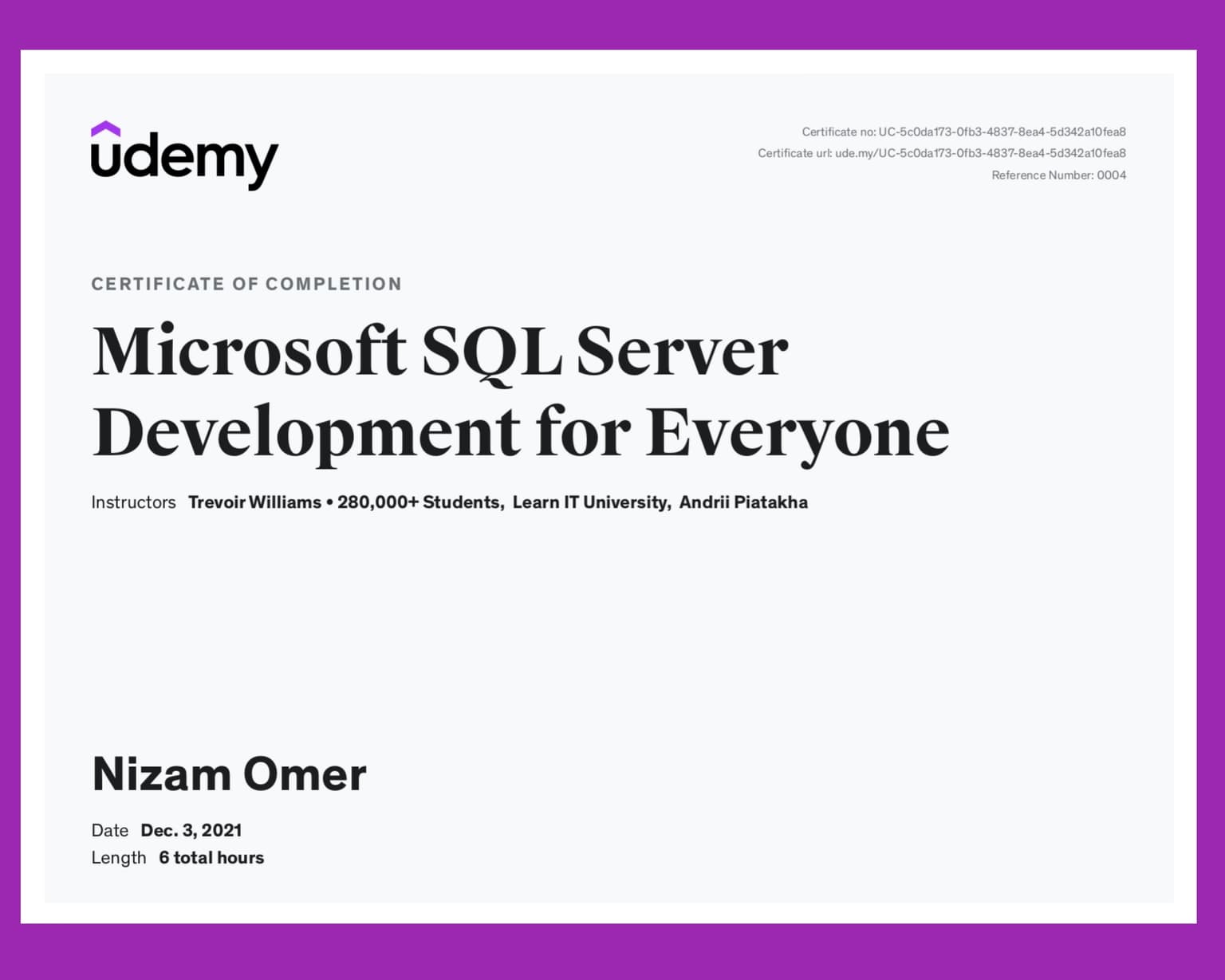 SQL Database Fundamentals certification